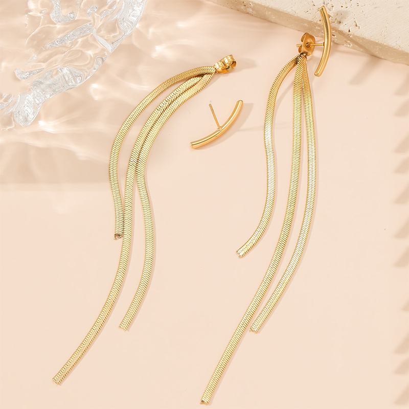 [Z24] Aretes de acero inoxidable 304 con recubrimiento PVD y chapado en oro 18k · NH35216125