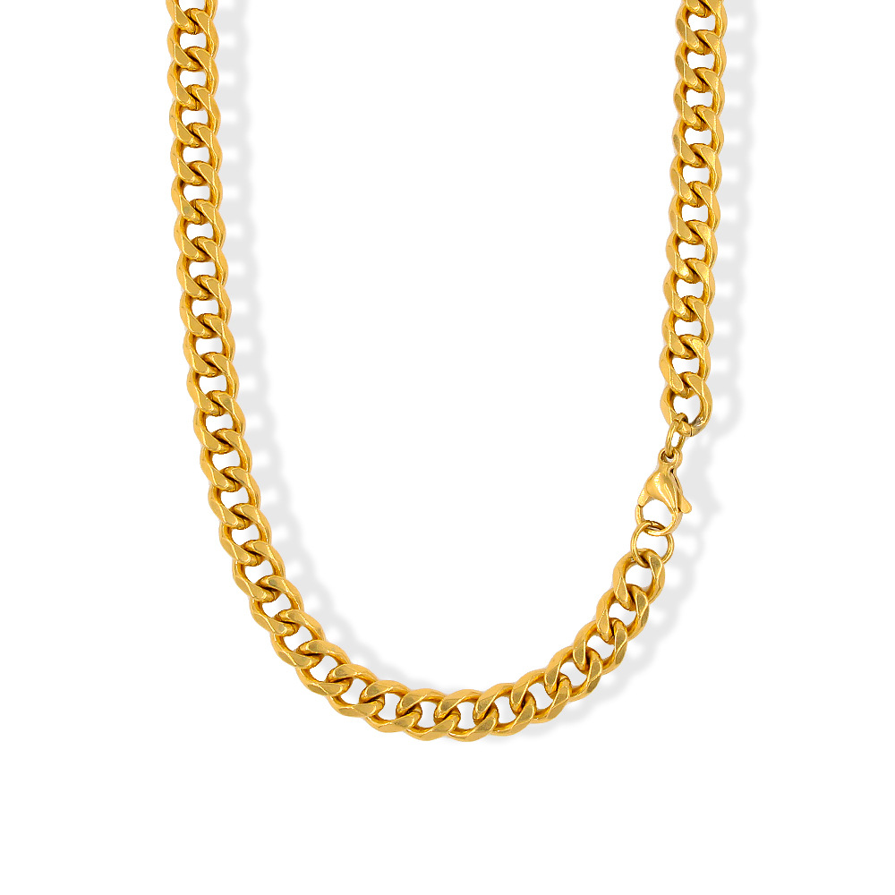 [NH40795159] Collar de eslabones en acero inoxidable 304 con recubrimiento IP y chapado en oro 18k