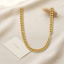 Collar dorado, cadena cubana barbada gruesa