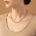 Collar dorado, eslabones ovalados anchos de 6,9 mm