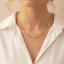 Collar dorado de cadena plana compacta tipo cola de zorro, con extensor