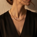 Collar dorado largo de cadena de eslabones alargados tipo clip, con extensor