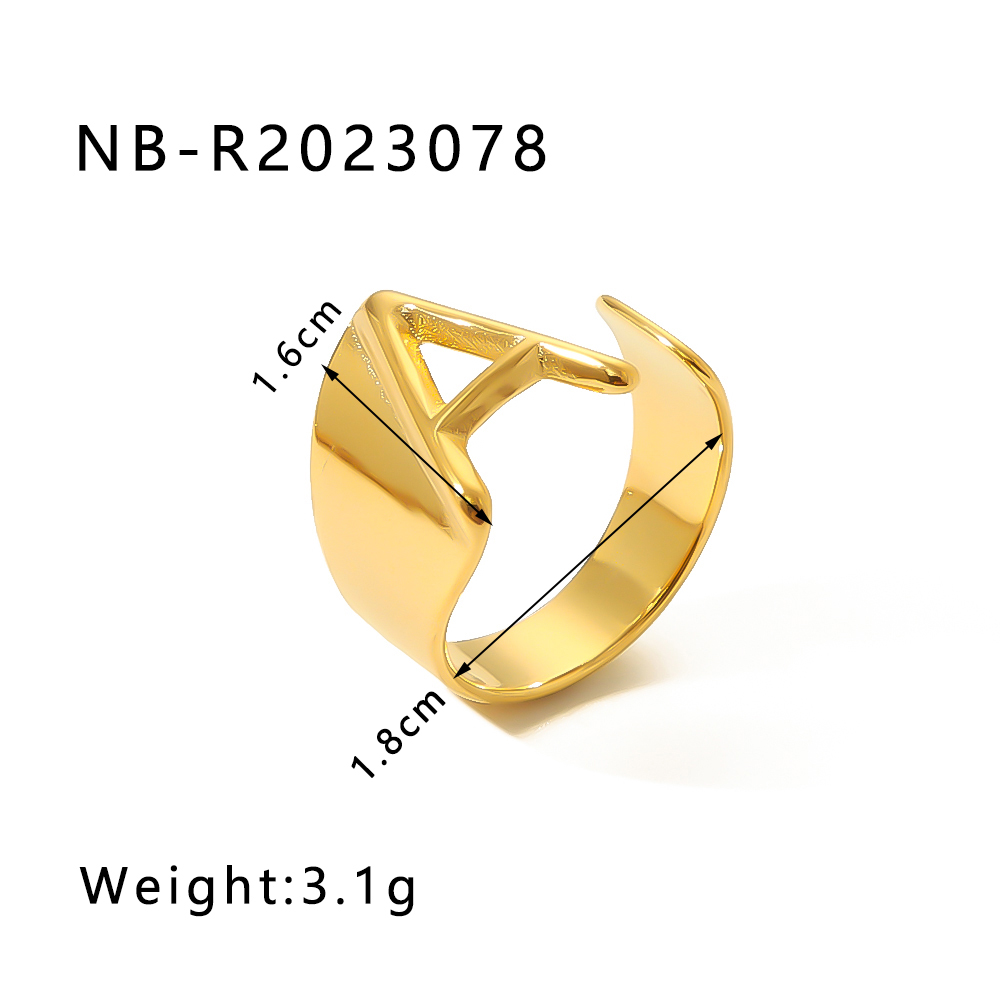 [A50] Anillo de acero inoxidable 304 con recubrimiento PVD y chapado en oro 18k · NH35459338 (Oro · NB-R2023078)