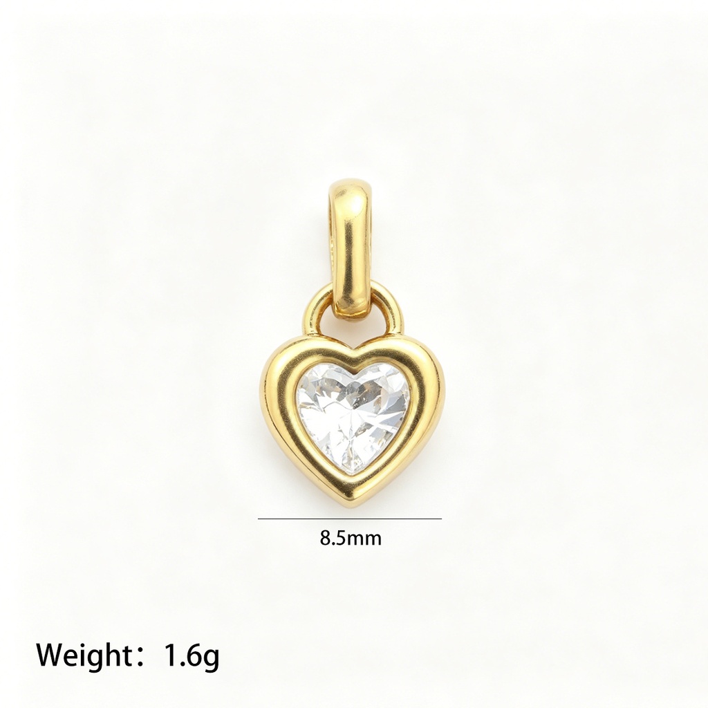 [NH52963474] Collar con colgante de acero inoxidable 304 con recubrimiento PVD (Colgante de April)