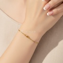 Pulsera dorada fina con cierre de langosta y extensor, diseño de cadena de caja lisa