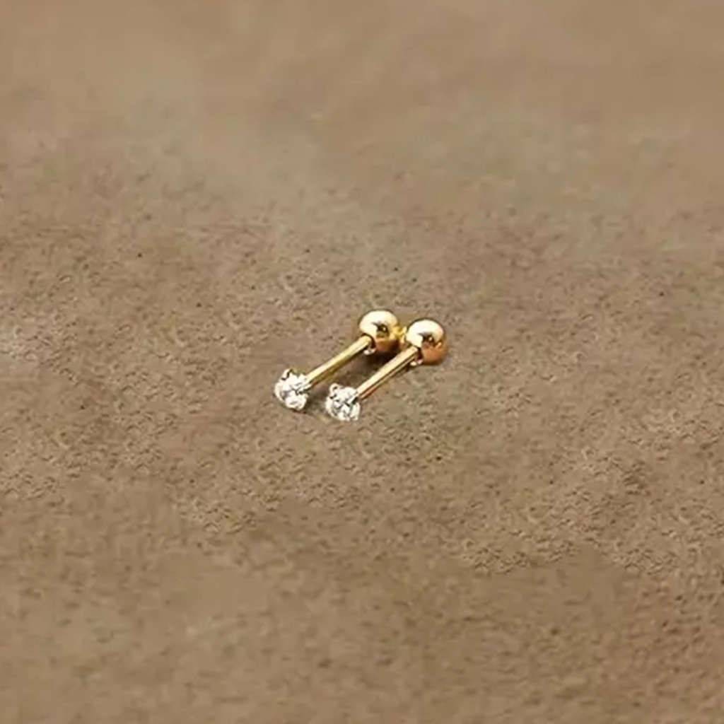 [Z140] Aretes de forma redonda en acero inoxidable 304 con recubrimiento PVD y chapado en oro 18k (Oro · Oro)