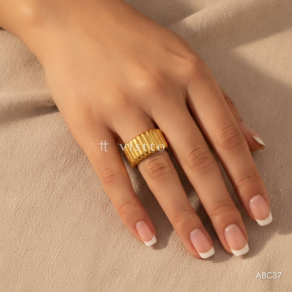 [ABC37] Anillo dorado abierto, segmentos abombados