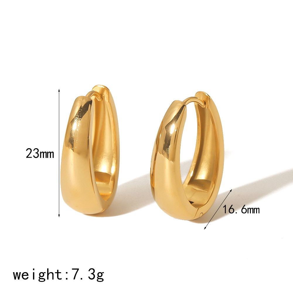 [Z136] Aretes de acero inoxidable 304 con recubrimiento PVD y chapado en oro 14k