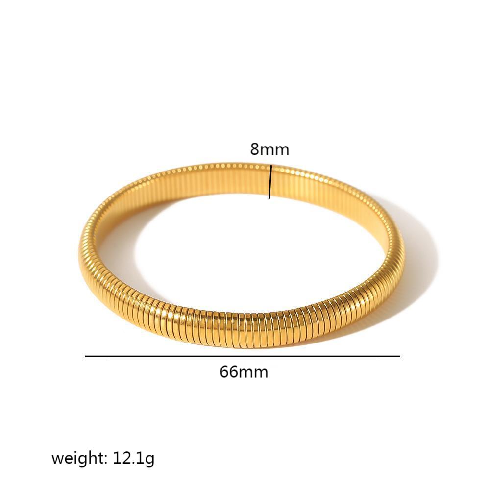 [P4] Pulsera de círculos en acero inoxidable 304 con baño de oro y recubrimiento PVD (Oro)