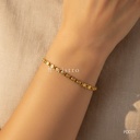 Pulsera dorada, eslabones circulares articulados