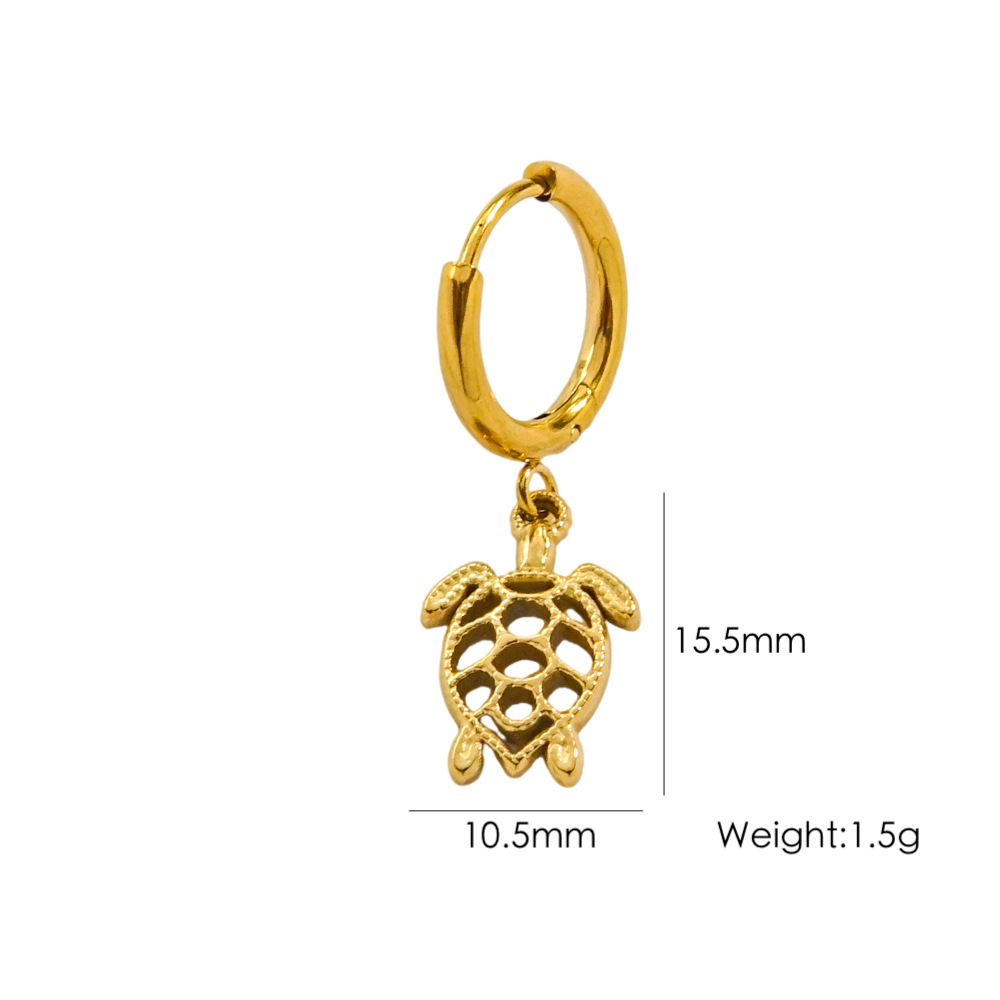 [Z59] Aretes con estrella de acero inoxidable 304 con recubrimiento PVD y chapado en oro 14k (Oro · E9)