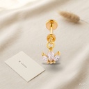 Zarcillos dorados labret, dije de corona con tres circonias