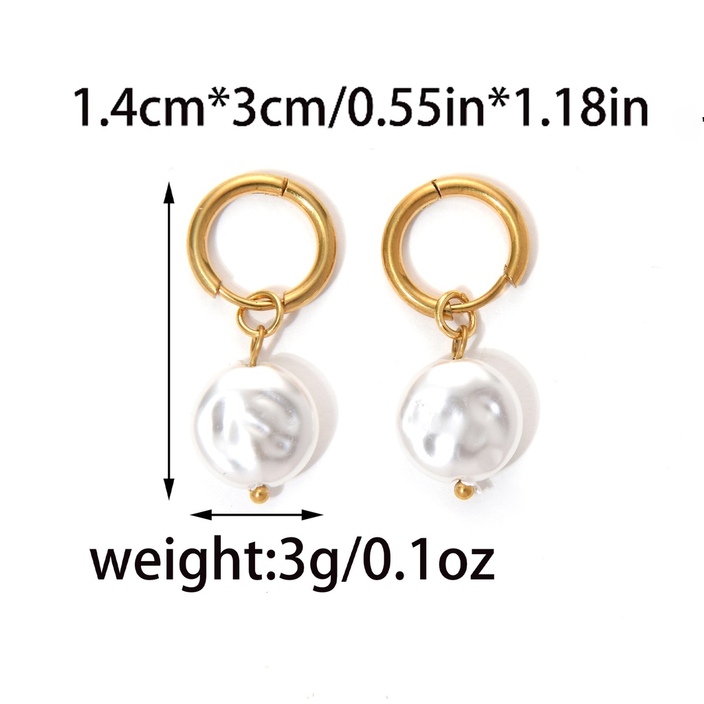 [NH42709219] Aretes de diseño geométrico en acero inoxidable 304 con recubrimiento PVD y chapado en oro 14k (Oro · Oro)