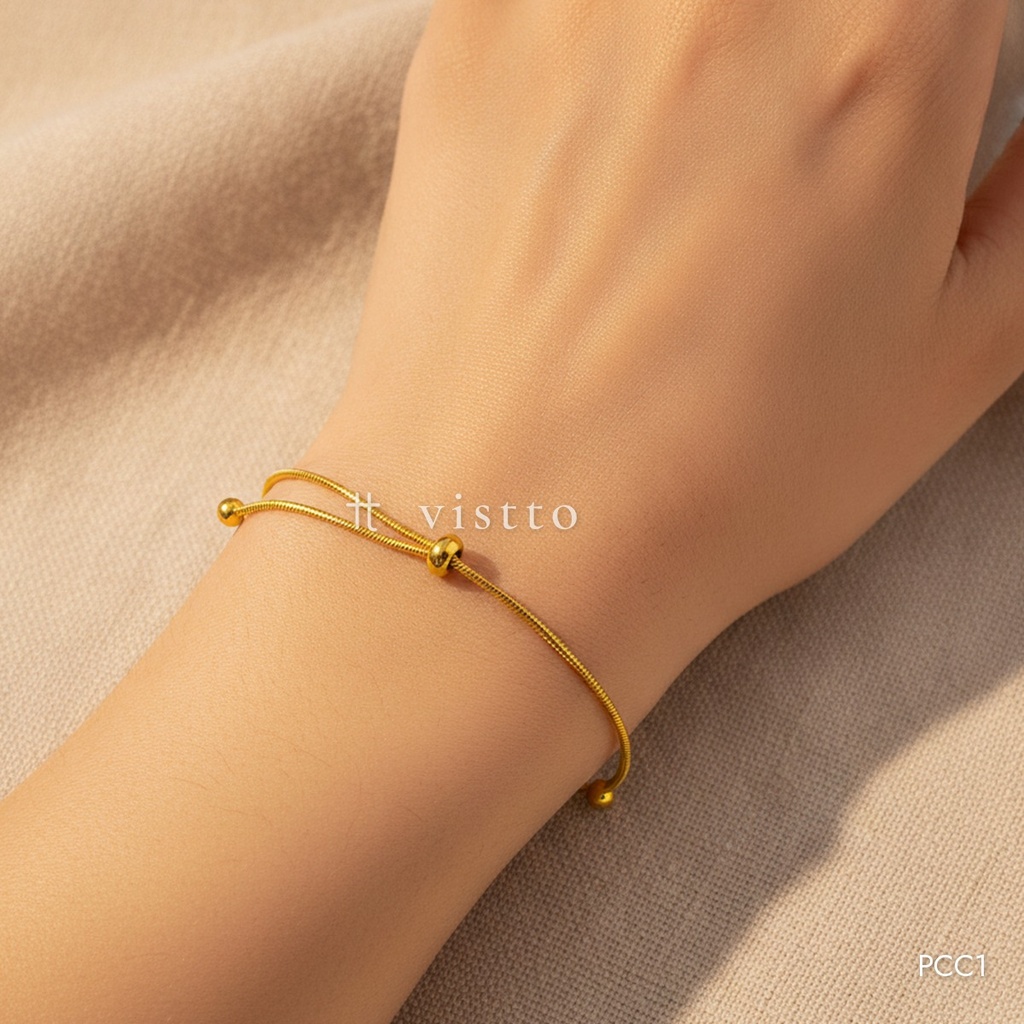 [PCC1] Pulsera dorada ajustable