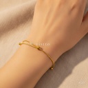 Pulsera dorada ajustable, cadena de serpiente con cuenta deslizante