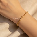 Pulsera dorada con cierre de langosta y extensor, diseño de cadena de cuentas esféricas lisas