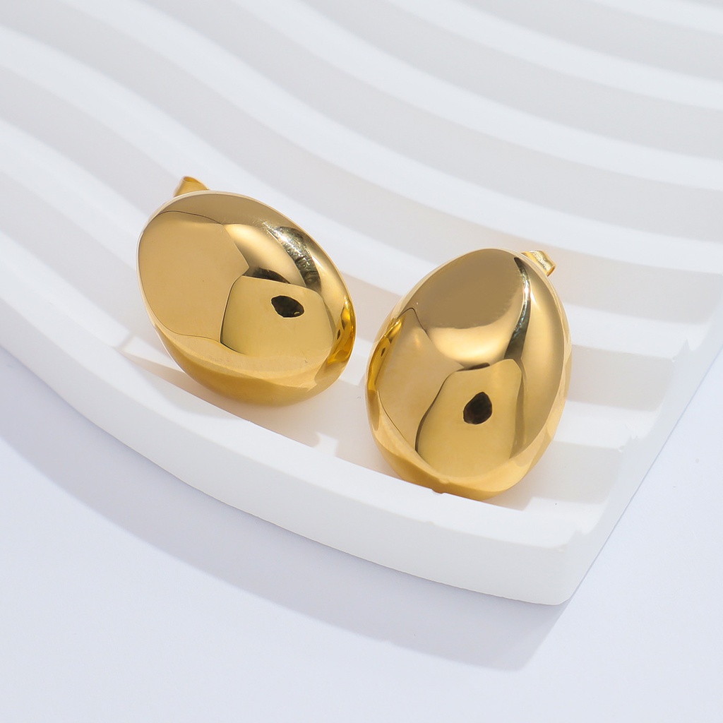 [Z63] Aretes de diseño geométrico en acero inoxidable 316L con chapado en oro 18k (Oro · G2 (2,4*1,9 CM))